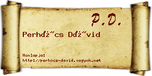 Perhócs Dávid névjegykártya